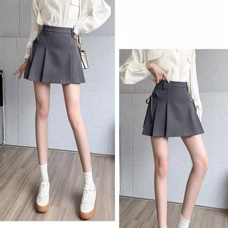 Irregular Suit Skirt Women'S Spring Wear Skirt A-Line Pleated Skirt Petite Wear - Image 3