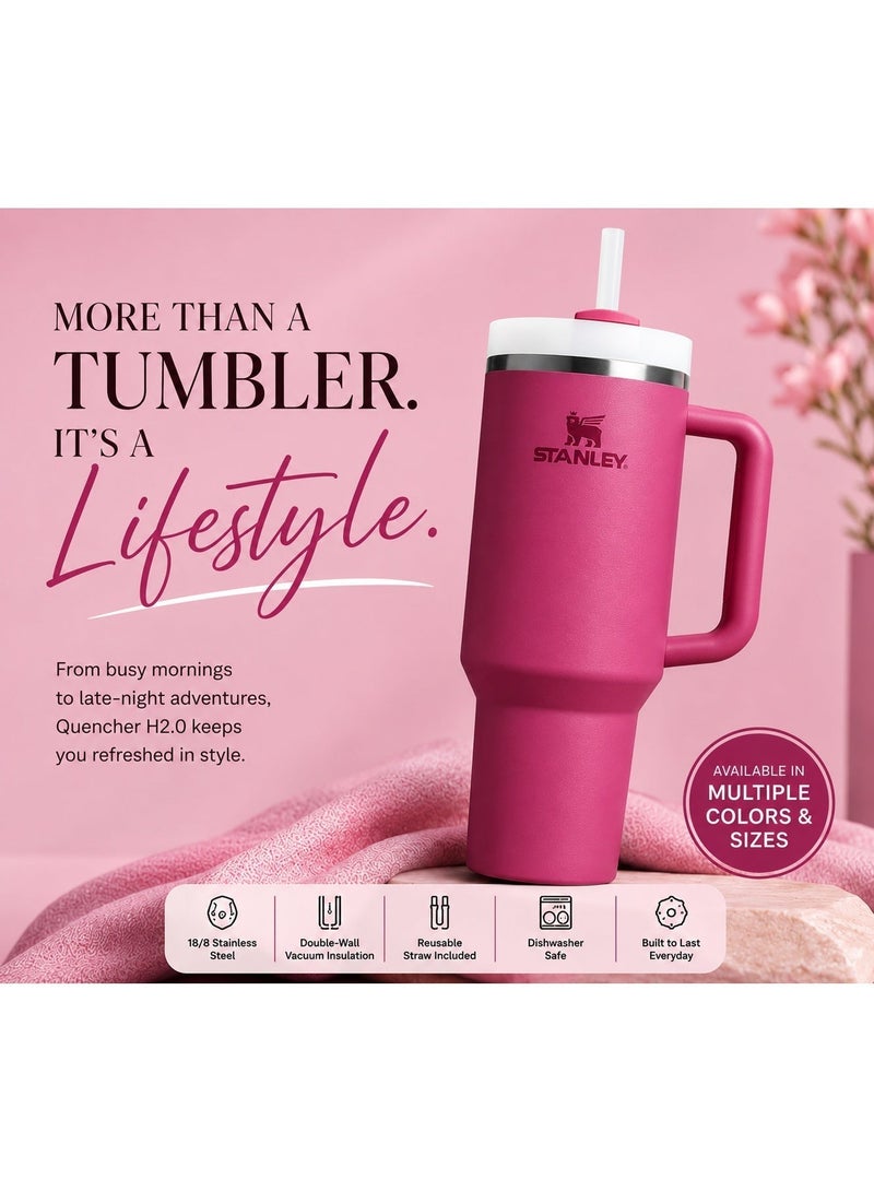 Stanley Quencher H2.0 FlowState Stainless Steel Vacuum Insulated Tumbler with Lid and Straw for Water, Iced Tea or Coffee, Smoothie and More, 40Ounce Stainless Steel - Image 1