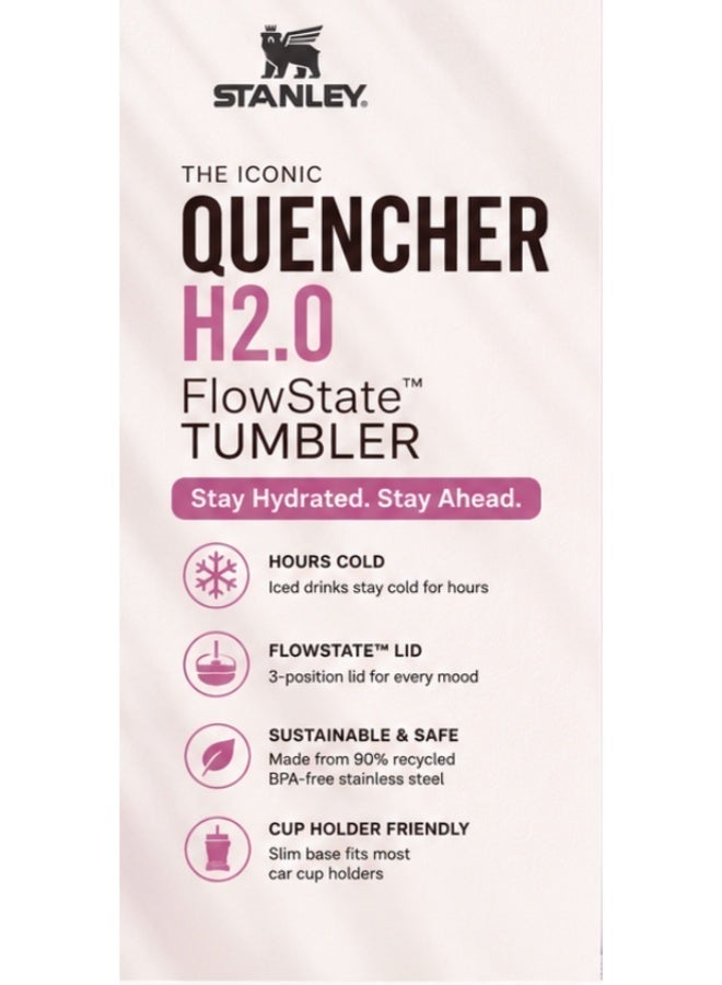 Stanley Quencher H2.0 FlowState Stainless Steel Vacuum Insulated Tumbler with Lid and Straw for Water, Iced Tea or Coffee, Smoothie and More, 40Ounce Stainless Steel - Image 2