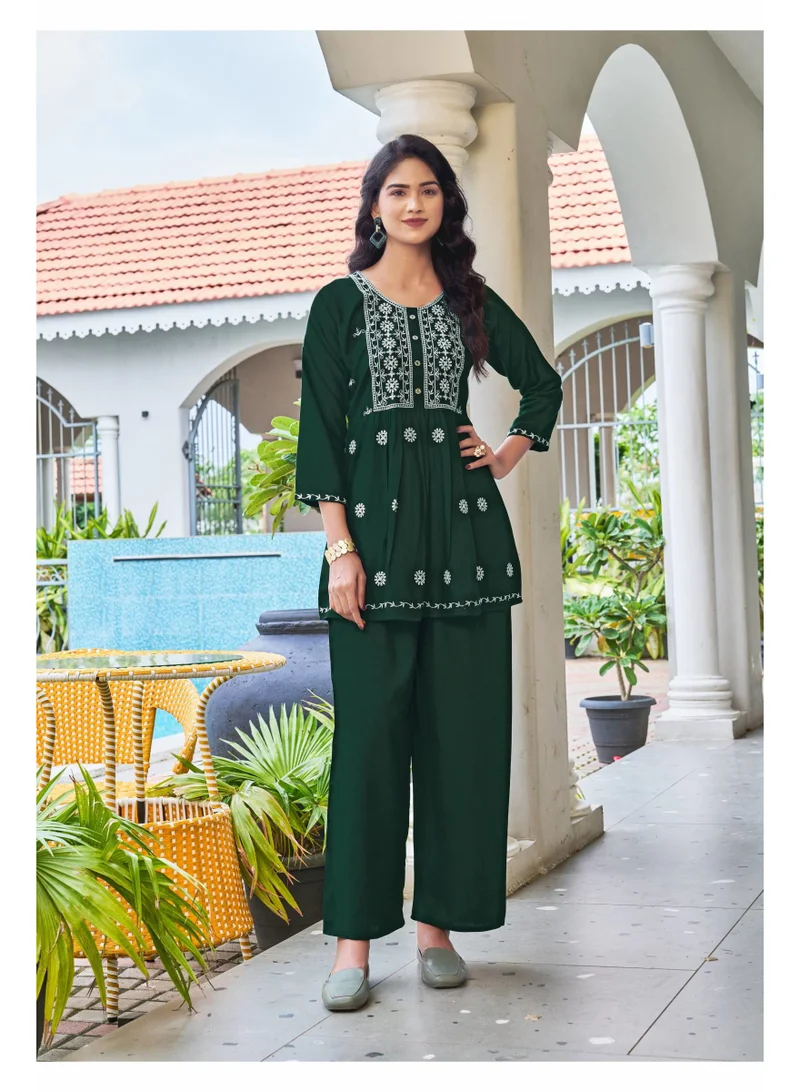 أميا Designer Rayon Slub Co Ord Set