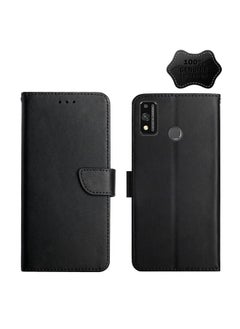 جرين تايجر جراب هاتف Honor 9X Lite من الجلد الطبيعي مقاوم لبصمات الأصابع مع غطاء قابل للطي أفقيًا  - Image 1