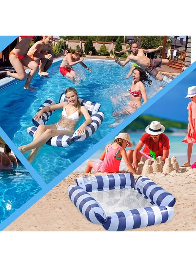 Green Stripe Inflatable Pool Float Chair Lounge With Air Pump For Adults - Image 4