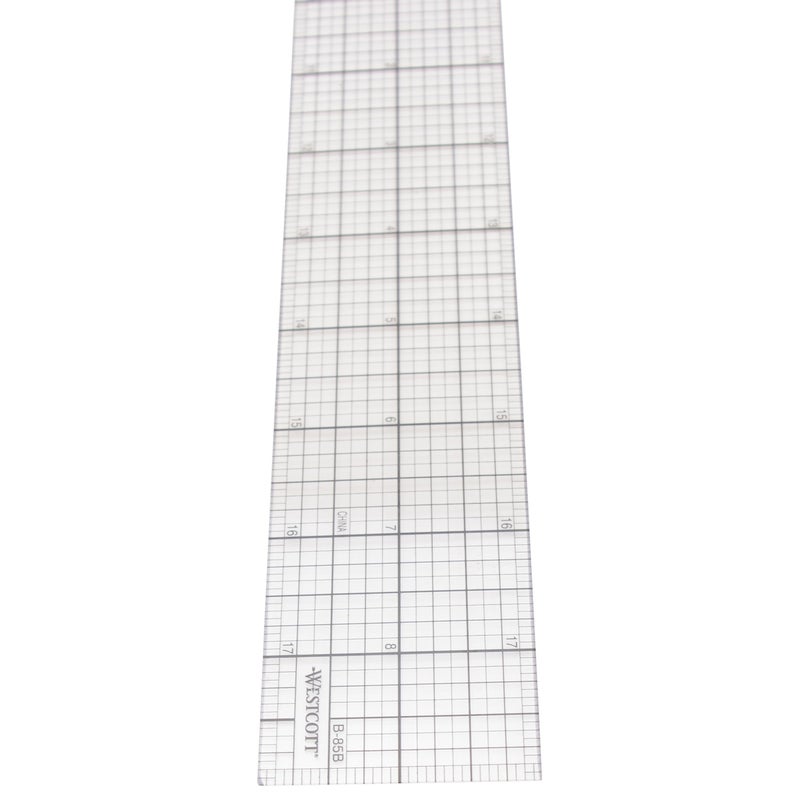 Westcott Transparent Beveled Graph Ruler with Zero-Centering Scale, Back-to-School, School Supplies, Classroom Supplies, 2 X 18-Inch - Image 2