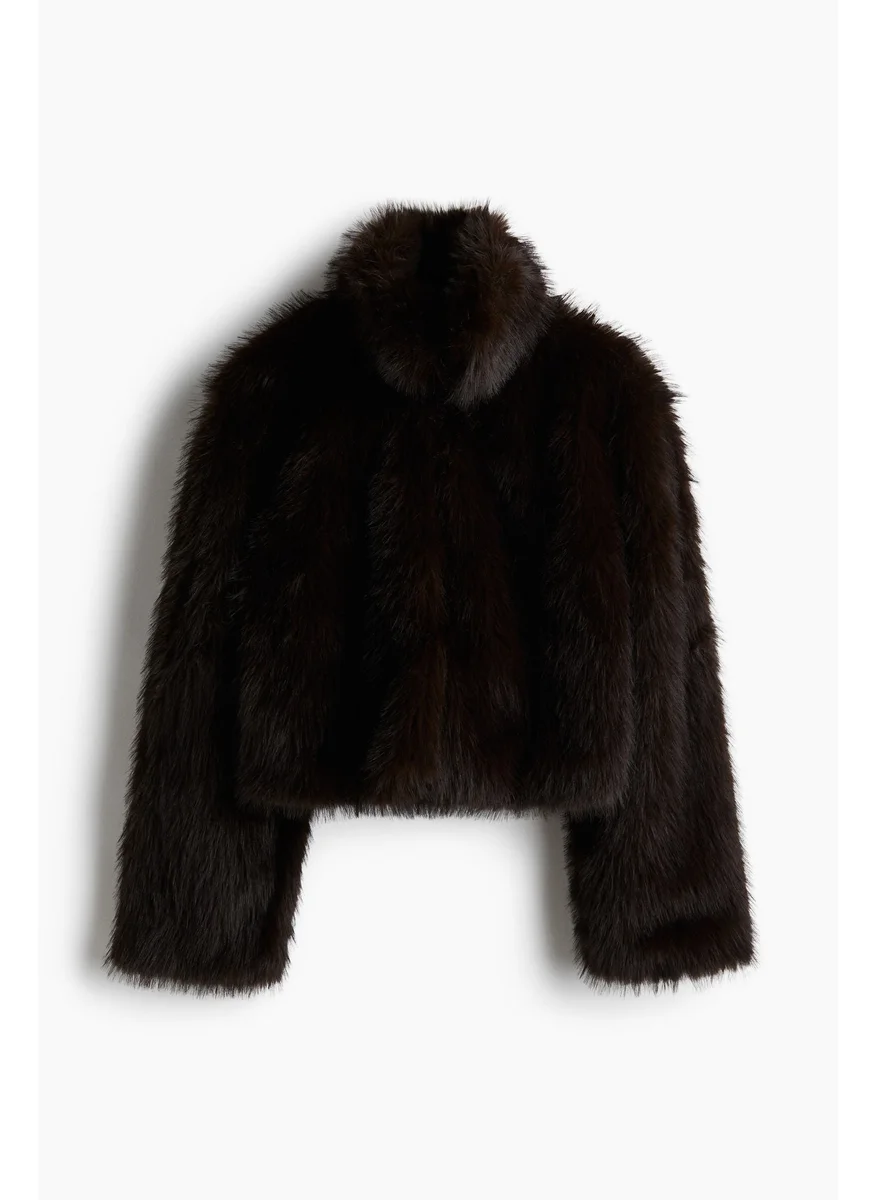 H&M Cropped Fluffy Jacket