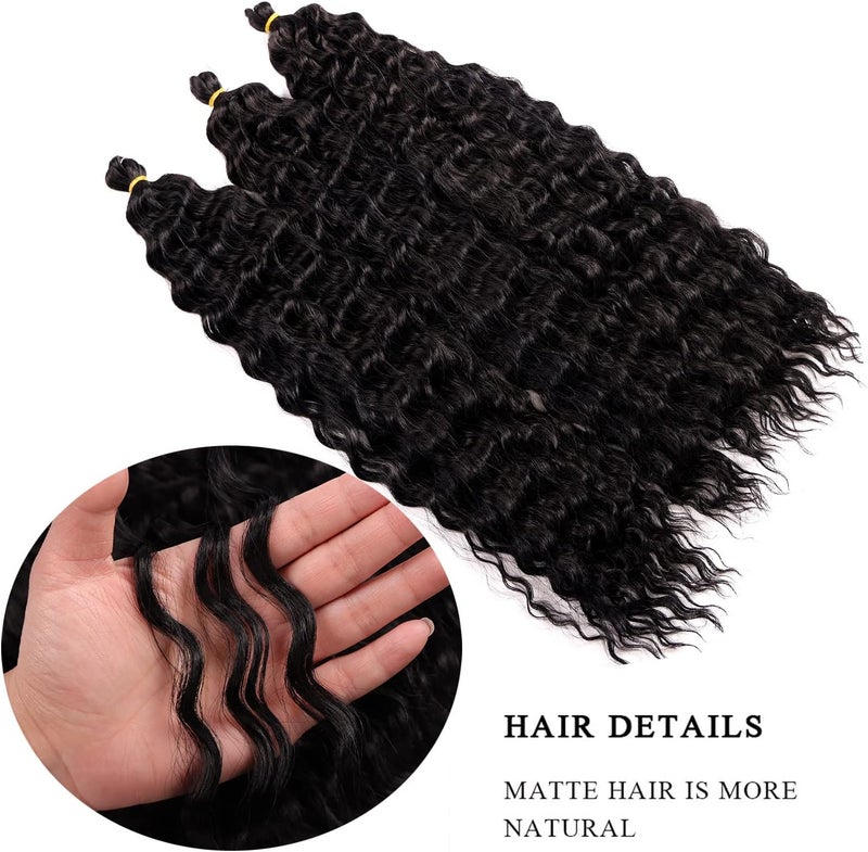 MAYSA Ocean Wave Crochet Hair 22inch Curly Crochet Hair Extensions 6Packs Soft Synthetic Wavy Crochet Hair Extensions for Women #2 Dark Brown - Image 3