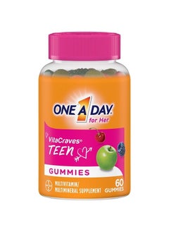 ONE A DAY One A Day Teen for Her Multivitamin Gummies, Gummy Multivitamins with Vitamin A, C, D, E and Zinc for Immune Health Support, Physical Energy & more, 60 Count  - Image 1