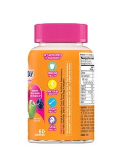 ONE A DAY One A Day Teen for Her Multivitamin Gummies, Gummy Multivitamins with Vitamin A, C, D, E and Zinc for Immune Health Support, Physical Energy & more, 60 Count  - Image 3
