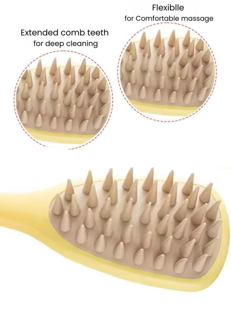 Prime by javaudan Long Handle Shampoo Brush Silicone Scalp Massage Comb Hair Scalp Scrubber  Washing Brush  - Image 2