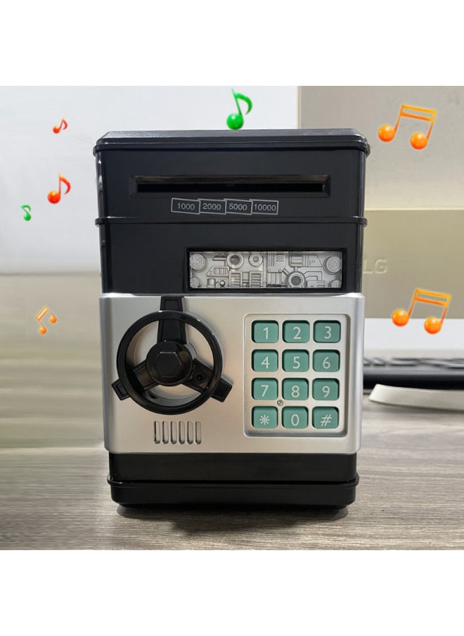 null - Cartoon Password Box Piggy Bank ATM Machine Safe With Music Automatic Roll Money Piggy Bank Deposit Machine-Color:Red Password Piggy Bank Music Button-Size:Small Door - Image 1