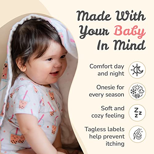 The Wee Bean Organic Cotton Onesie Baby Bodysuit, Soft Onesies Made from Organic Cotton, Skin-Friendly Clothes for Babies and Toddlers - Image 4