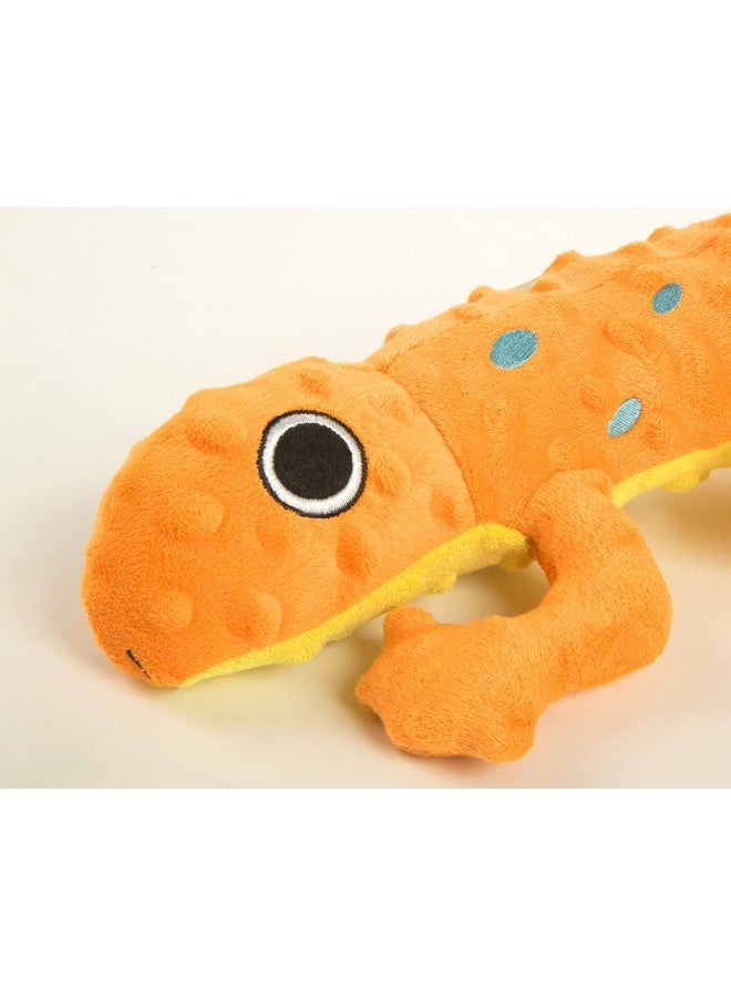 goDog Amphibianz Gecko Squeaky Plush Dog Toy, Chew Guard Technology - Orange, Large - Image 3