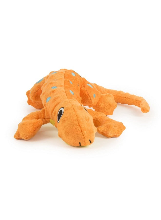 goDog Amphibianz Gecko Squeaky Plush Dog Toy, Chew Guard Technology - Orange, Large - Image 1