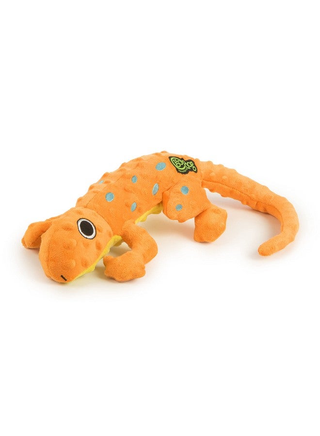 goDog Amphibianz Gecko Squeaky Plush Dog Toy, Chew Guard Technology - Orange, Large - Image 4