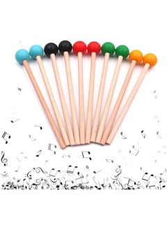 Generic 2pcs Wooden Drum Stick Xylophone Drumstick Round Head Drum Sticks Percussion Instrument Parts for Beginners Kids  - Image 2
