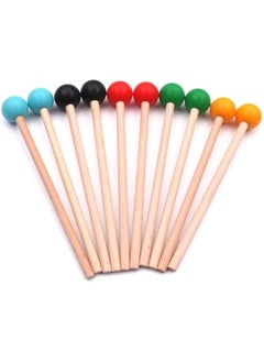Generic 2pcs Wooden Drum Stick Xylophone Drumstick Round Head Drum Sticks Percussion Instrument Parts for Beginners Kids  - Image 3