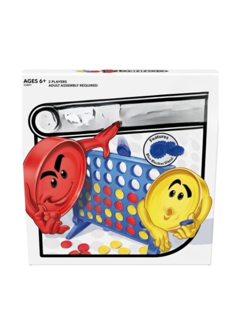 Connect 4 Strategy Board Game for Kids Ages 6 and Up, Classic Disc-Dropping Fun, Includes Grid, Legs, Slider Bar, 21 Red and 21 Yellow Discs, and Instructions, Perfect for Family Game Night - Image 3