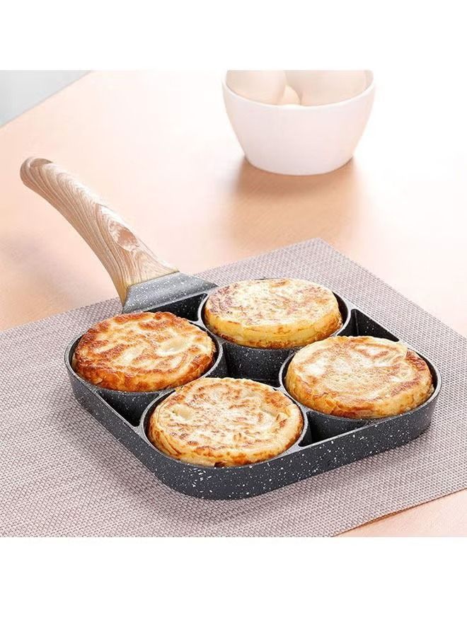 Kitchen Omelet Pan 4 Hole Pan Long Handle Non Stick Egg Frying Pan - Image 3