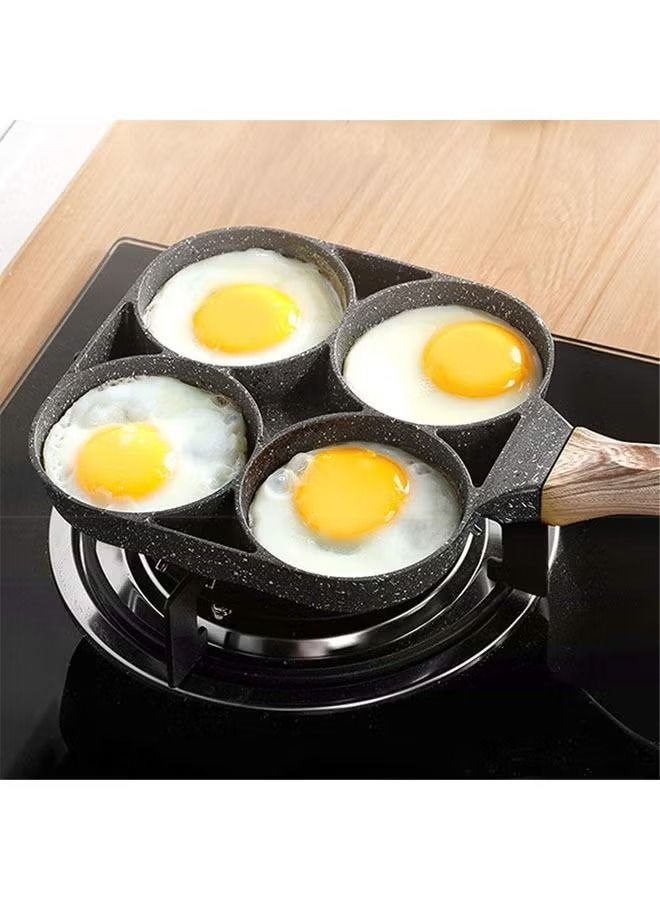 Kitchen Omelet Pan 4 Hole Pan Long Handle Non Stick Egg Frying Pan - Image 2