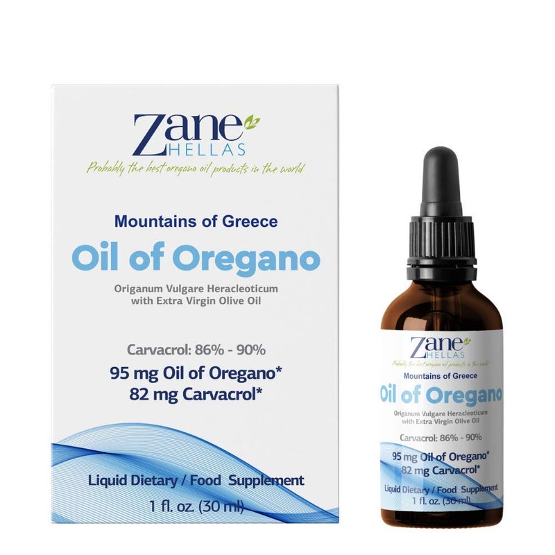 Zane Hellas 50 Oregano Oil Greek Essential Oil of Oregano 86 Min Carvacrol 82mg Carvacrol Per Serving Probably The Best Oregano Oil in The World 1 fl oz 30ml
