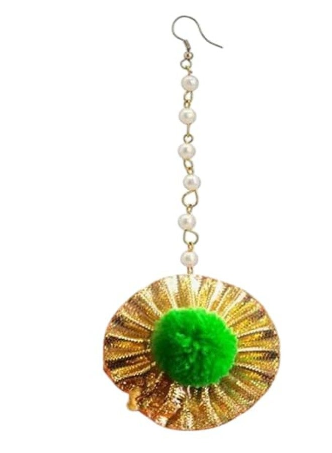 BDS CREATIONS 11A Flower Maang Tikka for Wedding | Baby Shower | Haldi | Mehandi pack of 6pcs - Image 1