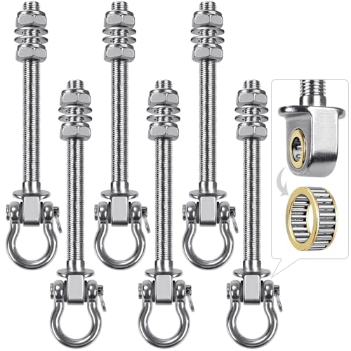 BeneLabel Heavy Duty Swing Hangers with Bearings - Set of 6 Stainless Steel 304 Hardware for Wood & Metal Beams - Ideal for Hanging Hammocks, Yoga Swings, Porch Swing - 1500LB Capacity - 7" x M2/5" - Image 1