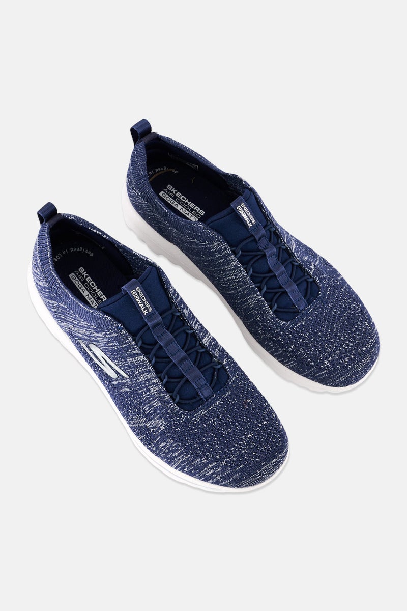 SKECHERS Women Go Walk Lace Up Outdoor Shoes, Navy Heather - Image 4