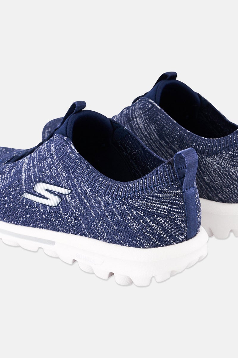 SKECHERS Women Go Walk Lace Up Outdoor Shoes, Navy Heather - Image 2