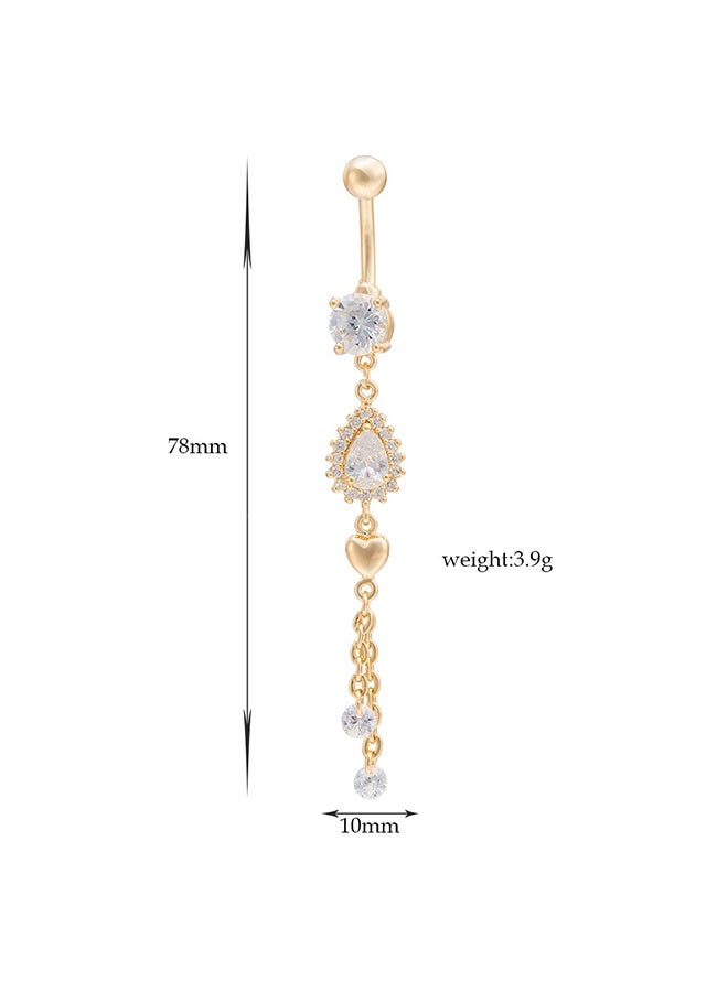 Waterdrop Zircon Dangle Navel Belly Button Ring Body Piercing Jewellery - Image 5