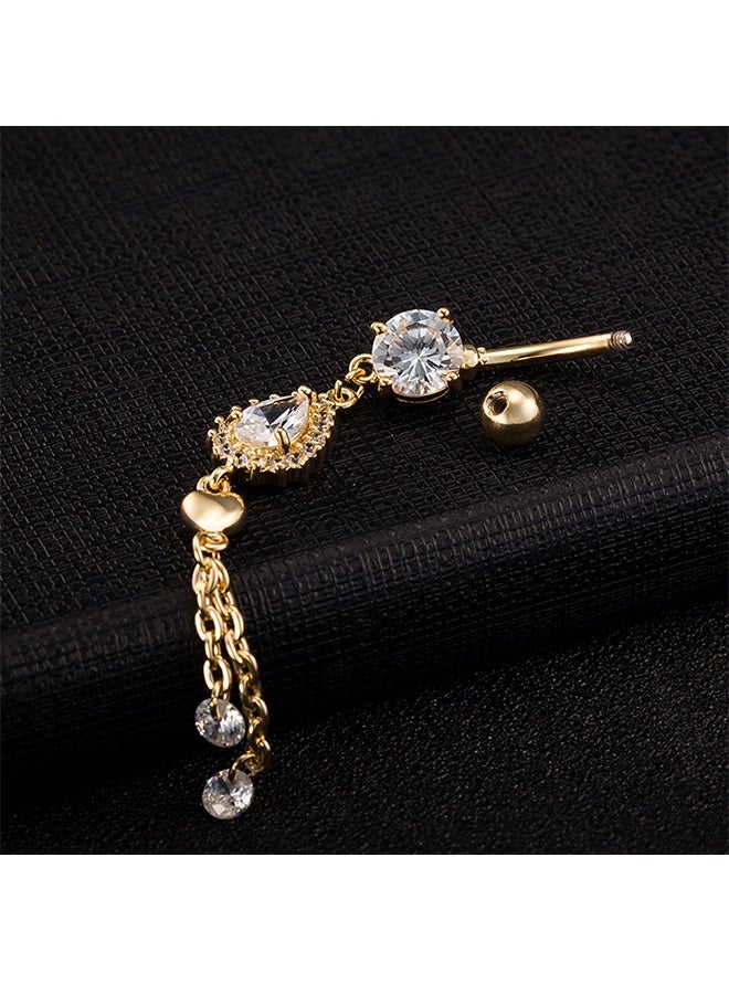 Waterdrop Zircon Dangle Navel Belly Button Ring Body Piercing Jewellery - Image 4