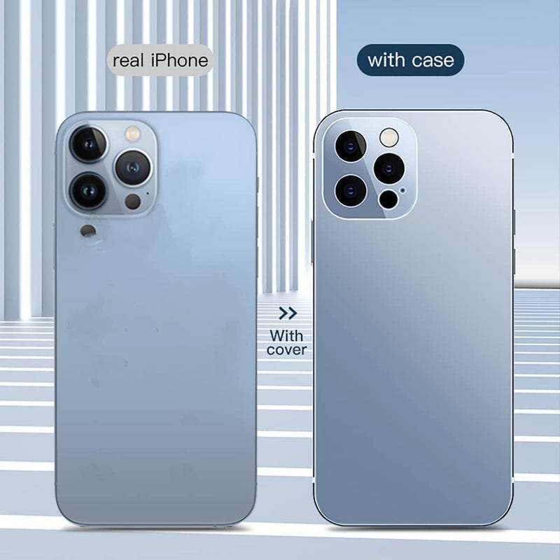 كلاراكو غطاء حماية غير لامع بإطار من الفولاذ المقاوم للصدأ باللون الأزرق لهاتف iPhone 13/13 Pro/13 Pro Max/12/12 Pro/12 Pro Max (أزرق B، لهاتف iPhone 13 Pro Max) - Image 3