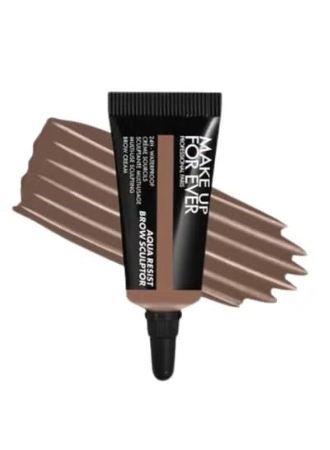 MAKE UP FOR EVER Aqua Resist Brow Sculptor 24HR Brow Cream 7ml – Shade 25 Medium Ash – Long-Wear, Waterproof & Smudge-Resistant - Image 1