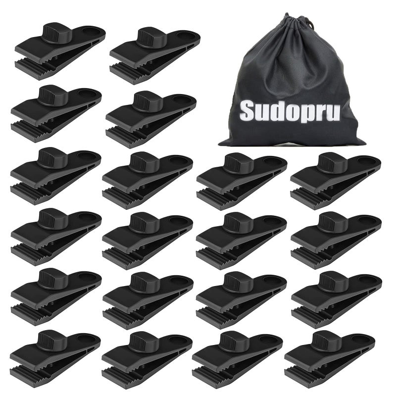 Tarp Clips Heavy Duty Lock Grip 20 Pcs Tarp Clamps Pool Cover Clips Shark Tent Fasteners Holder for Camping Awnings Car CoverPool CoverBoat Cover 20Clips1Bag