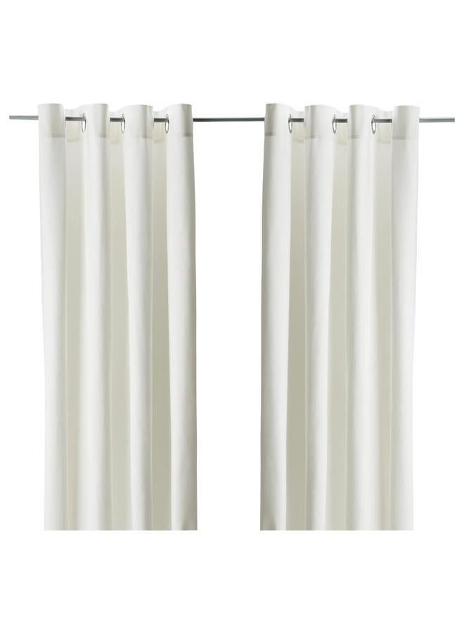 زبون ستائر تعتيم الغرفة، زوج واحد، أبيض، 145X300 سم - Image 1