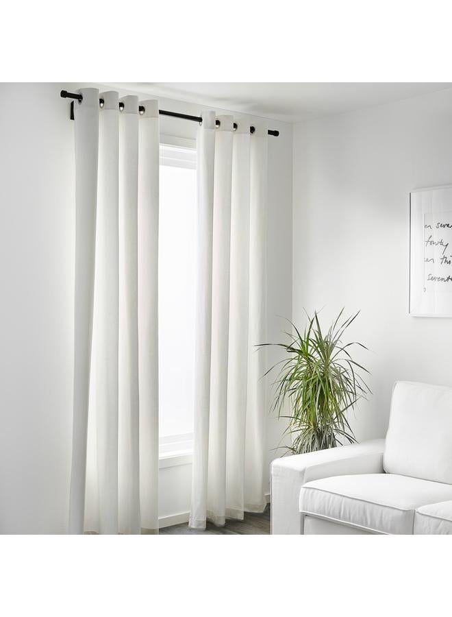 زبون ستائر تعتيم الغرفة، زوج واحد، أبيض، 145X300 سم - Image 4