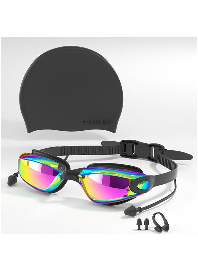 Generic Swimming Goggles Professional Waterproof  - Anti Fog Swimming Goggles With Ultra Wide And Crystal Clear View and UV Protection - Swim Goggles Comes with Earplugs，Swimming Cap Set for Women, Men  - Image 1