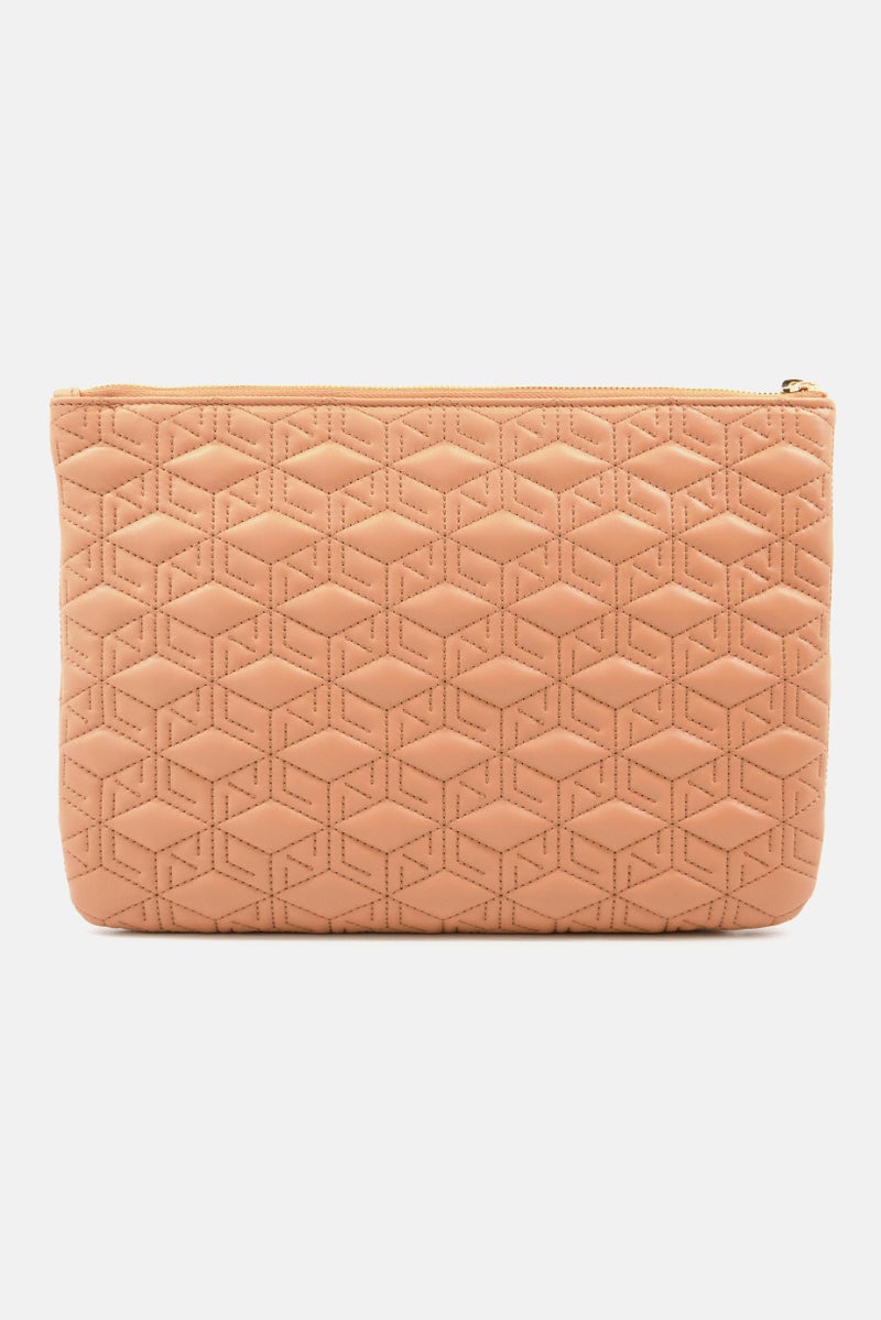 Loup Noir Women Brand Logo Clutches Bag 33 L x 24 H x 2 W cm, Dark Tan - Image 2