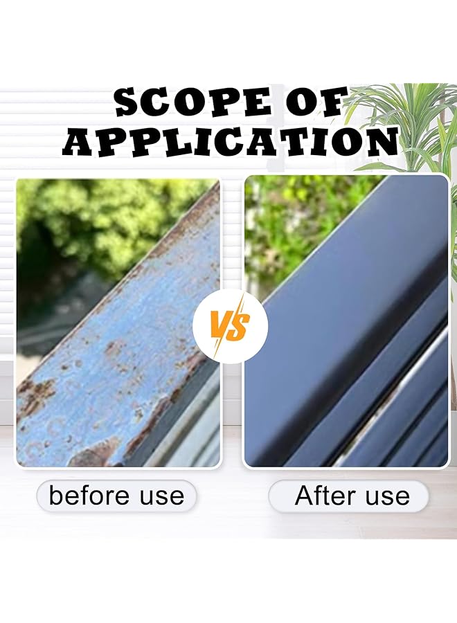 NALACAL Weatherproof Rust Converter Paint For Metal, Rust Remover For Metals And Primer, Water-Based Industrial Anti-Rust Metallic Paint With Brush (Gray) - Image 3