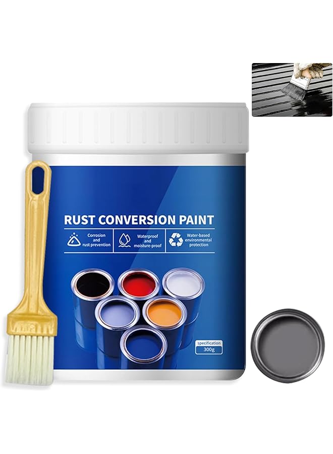 NALACAL Weatherproof Rust Converter Paint For Metal, Rust Remover For Metals And Primer, Water-Based Industrial Anti-Rust Metallic Paint With Brush (Gray) - Image 1