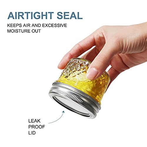 CycleMore 40 Pcs 4oz Clear Glass Mini Mason Jars With Silver Separable Lids and Diamond appearance, Small Spice Canning Jars for Honey, Jam, Jelly, Wedding Favors, Kitchen Food Storage - Image 3