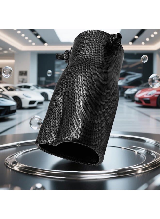 Sandfren 2.5" to 2.8" Car Exhaust Tip, 2.5" Inlet 2.8" Outlet Stainless Steel Heart-Shaped Surface Polished Exhaust Tailpipe Tip, Rolled Edge Bolt on Diesel Pipe, Universal Fit (Carbon Fiber) - Image 5