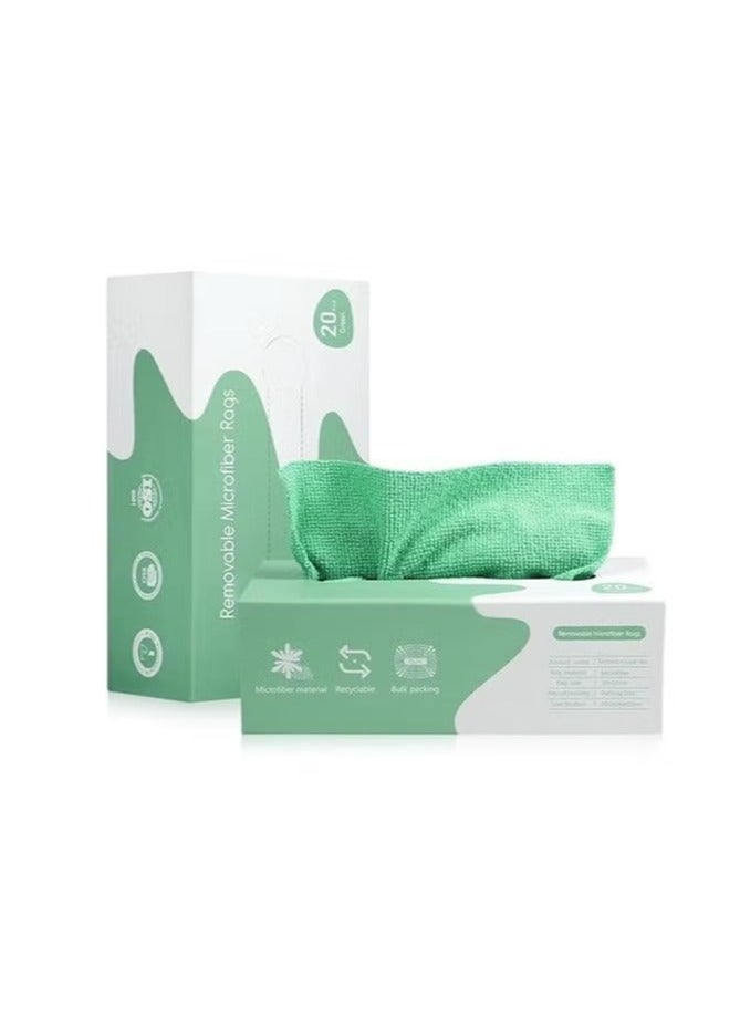 مناديل تنظيف وتجفيف من المايكروفايبر قابلة لاعادة الاستخدام مع صندوق توزيع في صندوق (20 قطعة) - Image 1
