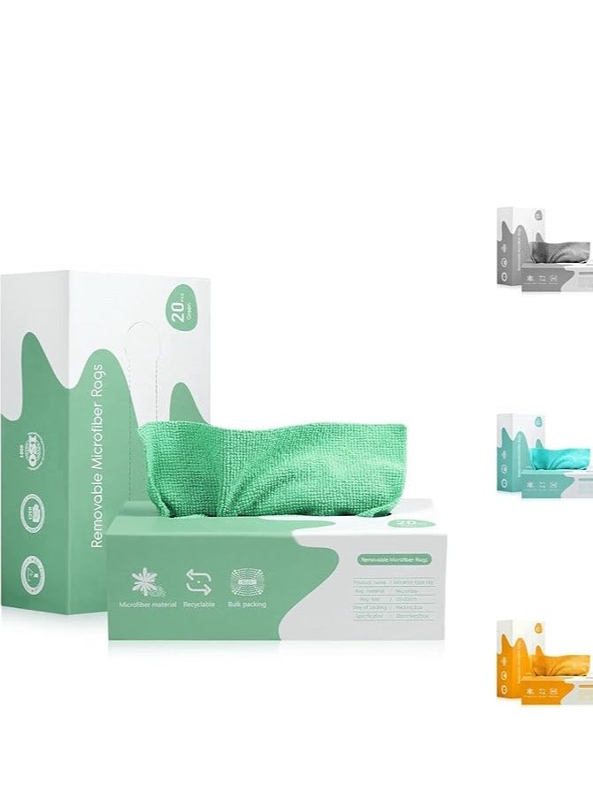 مناديل تنظيف وتجفيف من المايكروفايبر قابلة لاعادة الاستخدام مع صندوق توزيع في صندوق (20 قطعة) - Image 2