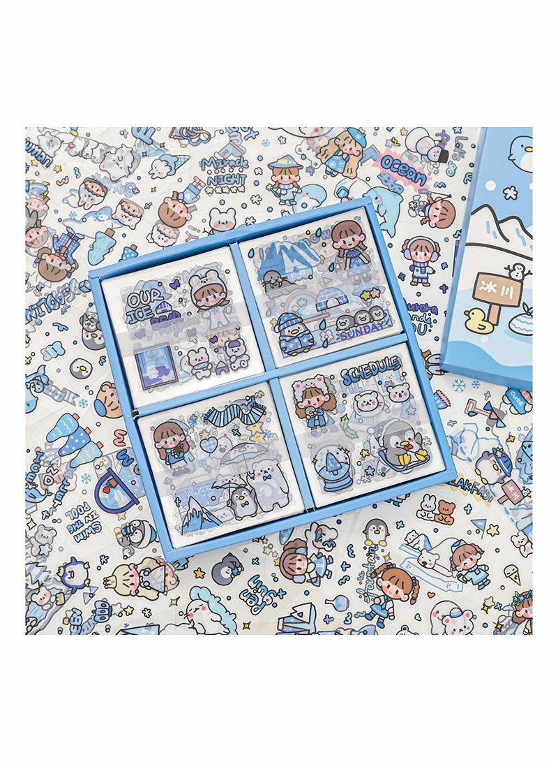 Excefore Stickers Set,  800Pcs/100 Sheets Cute Colorful Vinyl Adhesive Decorative Stickers for Scrapbook, Laptop, Phone, Journal, Water Bottle Sticker for Teens Girls Kids, Gift Package - Image 1