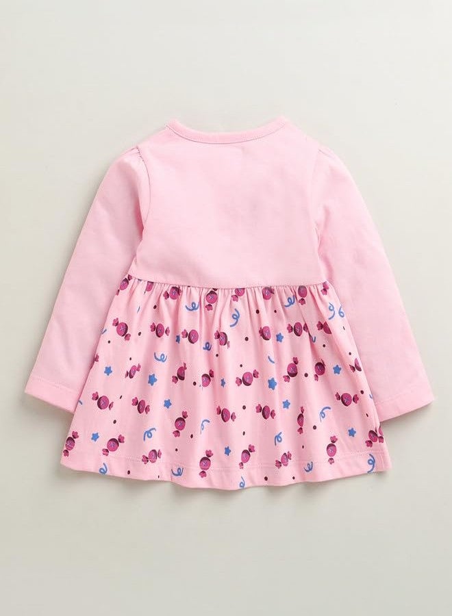 BUMZEE Baby Girls Cotton Knee Length Fit & Flare Dress Pink - 0-3 Months (Peb10678B-pnk) - Image 3