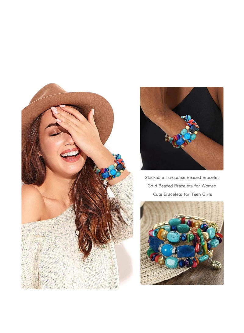Barakah Healing Bracelets for Women, Boho Wrap Bracelets, Multilayer Vintage Crystal Stone Turquoise Agate Beaded – Natural Stress Relief and Healing Bracelets for Girls, Winding Bracelet Bracelet Jewelry - Image 4