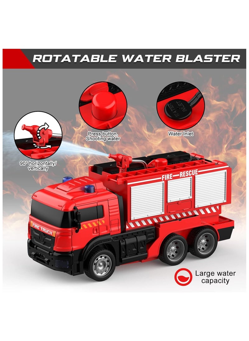 Fire Truck Transform Remote Control Truck, RC Truck with Water Gun and Lights&Sound, Fire Engine Transformer Toys for 4 5 6 7 8 Year Old Kids...  - Image 3