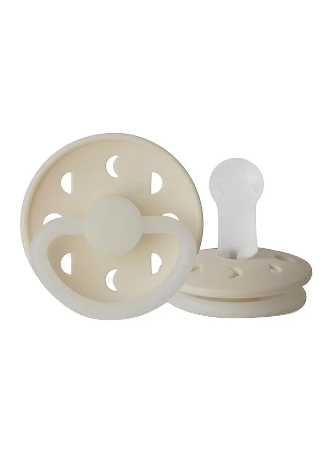 FRIGG Pack Of 1 Moon Phase Night Silicone Baby Pacifier 6-18M Cream Night - Size 2