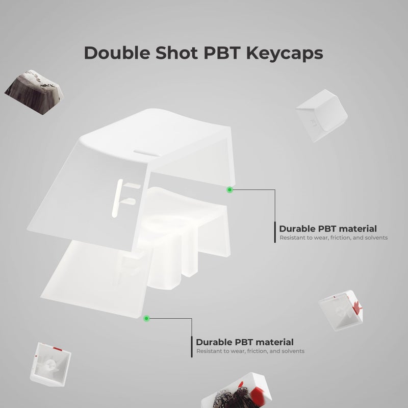 HITIME أغطية مفاتيح XVX PBT، أغطية مفاتيح مخصصة 60 75 100 بالمئة، أغطية مفاتيح بروفايل شيري المتألقة، مجموعة أغطية مفاتيح طباعة جانبية مزدوجة الصب (زهرة البرقوق) - Image 5