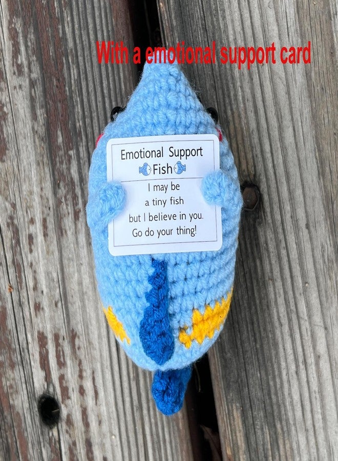 PLWalker Crochet Fish Gifts, Emotional Support Fish Positive Cute Funny Cool Office Desk Decor Decorations for Her Women Men - Image 3