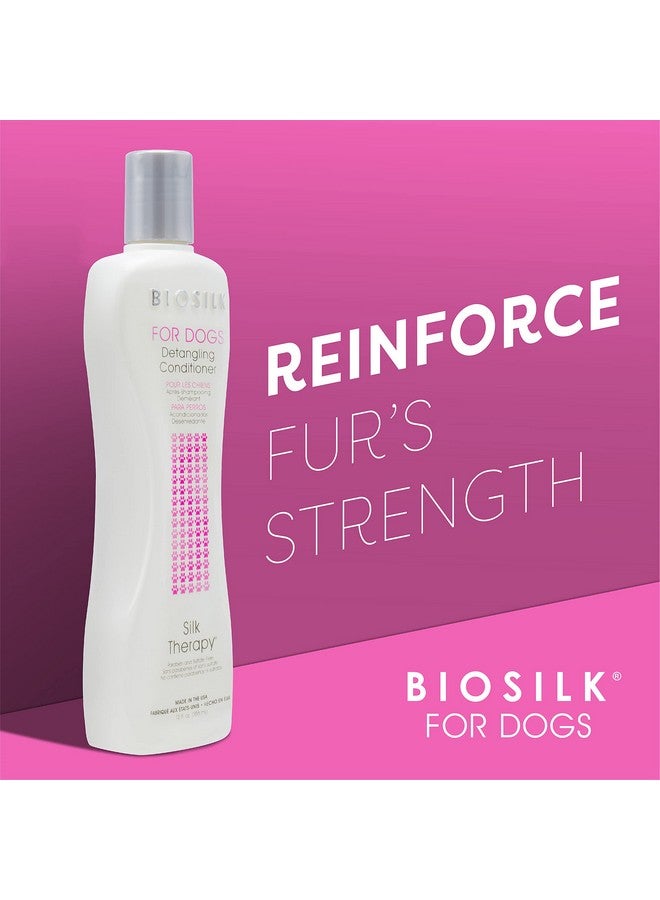 بيوسيلك بلسم سيلك ثيرابي لفك تشابك شعر الكلاب من بيوسيلك للكلاب - مرطب لفك تشابك شعر الكلاب، وترطيبه، وإزالة التشابك - مستلزمات العناية بالكلاب، 12 أونصة سائلة - Image 3